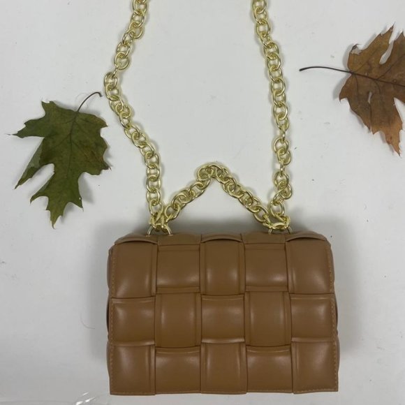 Waist Bags Weave Chain Crossbody CAMEL - Picture 6 of 6